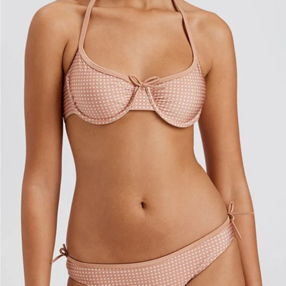 The Sydney Bikini Top — Baby Polkadot Taupe
